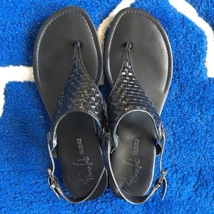 Franco Sarto Black Leather Sandals